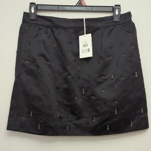 Free Assembly Black Embellished Women's Skirt Size 10